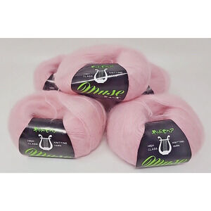 Muse High Class Mohair Wool Yarn Color 27 Lite Pink 40g 5-ball set U325